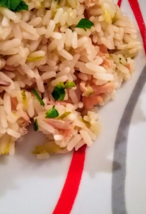 risotto con zucchine e salmone