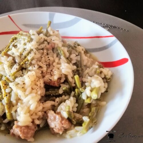 risotto con asparagi e salsiccia