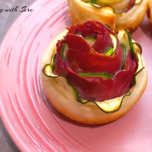 rose di pasta sfoglia con zucchine